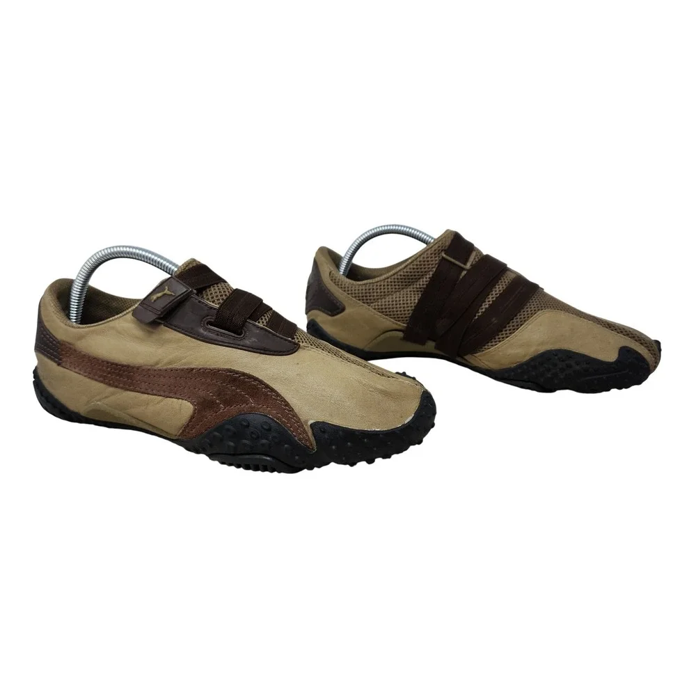 Vtg Puma Mostro Sneakers 8.5 Mens Tan Brown Y2K Cybercore Techwear Shoes Spiked